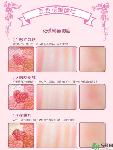 canmake花瓣腮紅色號對比圖？canmake五色花瓣腮紅試色
