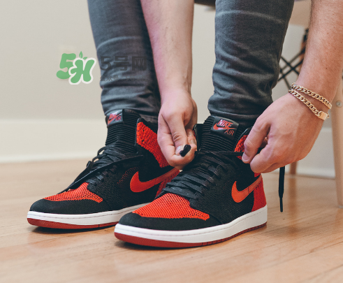 air jordan 1 flyknit banned上腳怎么樣？aj1編織款毛線鞋上腳效果