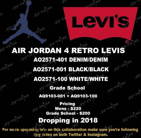 levis與air jordan 4聯(lián)名系列有哪幾款？