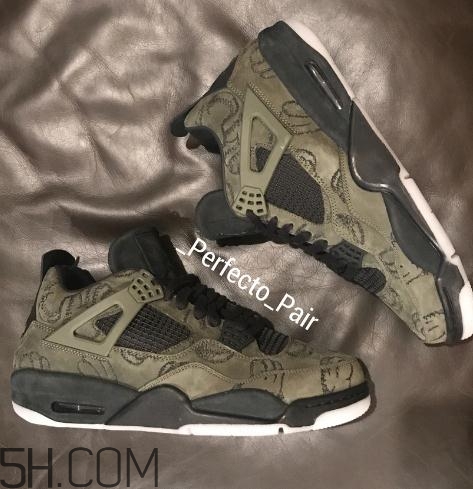 kaws與air jordan 4聯(lián)名橄欖綠版本實物什么樣？