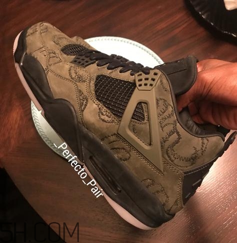 kaws與air jordan 4聯(lián)名橄欖綠版本實物什么樣？
