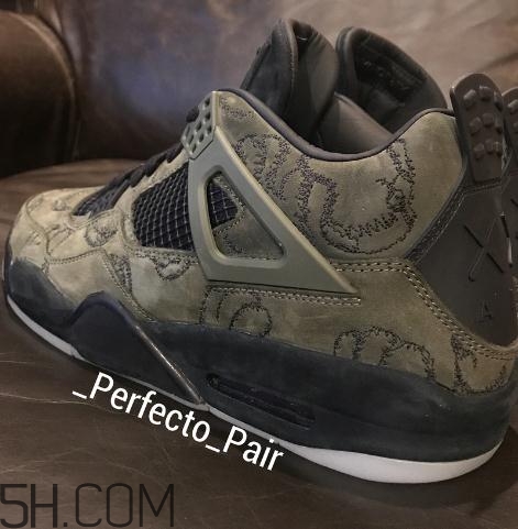 kaws與air jordan 4聯(lián)名橄欖綠版本實物什么樣？