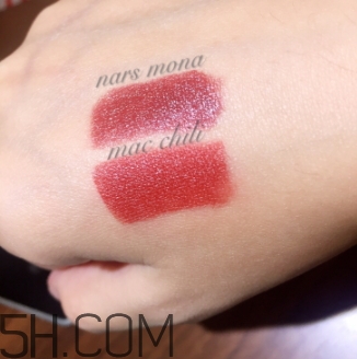nars mona和mac chili顏色一樣嗎？nars mona和chili試色對(duì)比