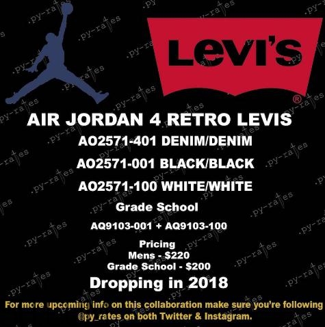 levis與air jordan 4聯(lián)名款實物什么樣_多少錢？