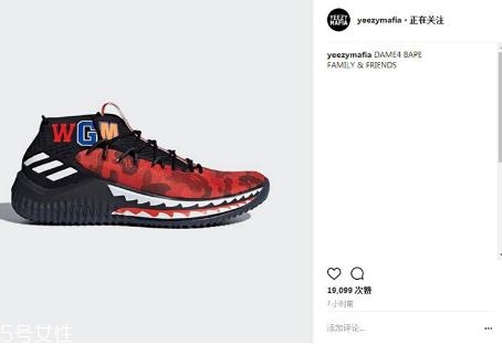 bape與adidas dame 4聯(lián)名有哪幾款_多少錢？