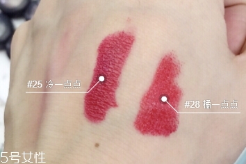 嬌蘭寶石口紅25還是28？兩款冰冰紅大比拼