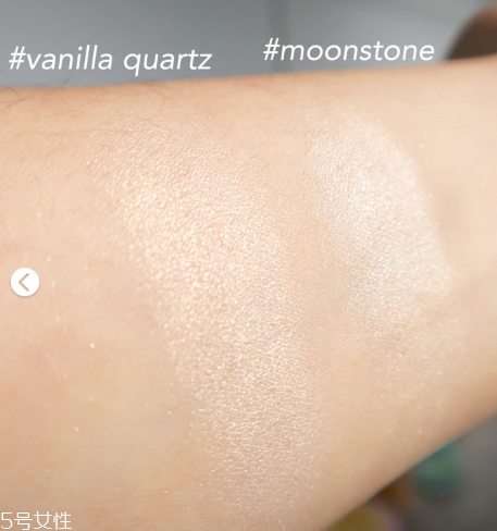 becca高光vanilla quartz和moonstone的對比試色 becca高光vanilla quartz和moonstone的對比試色