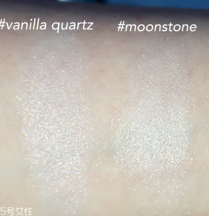 becca高光vanilla quartz和moonstone的對比試色 becca高光vanilla quartz和moonstone的對比試色